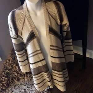 Love Stitch Striped Open Cardigan Sweater, S EUC